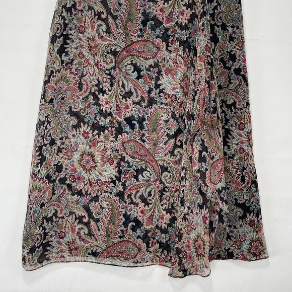 Charter Club Women Silk Skirt Sz 6 Wrap Paisley Floral - Picture 6 of 15